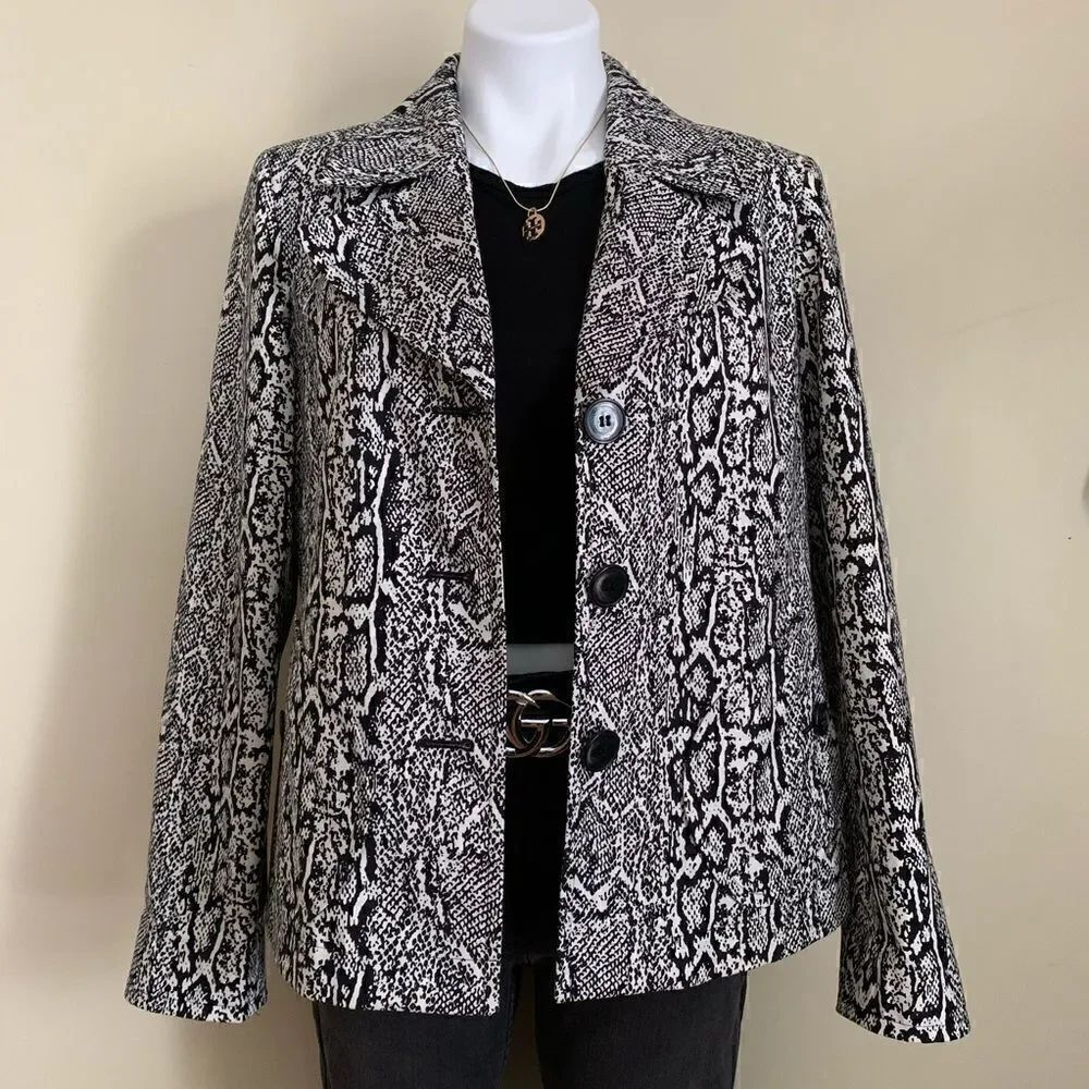 Jones New York Snake Print Blazer mixed print